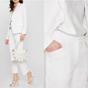 Club Monaco White Linen Blend Women's Pants